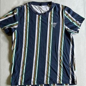 GUESS Boys Striped Navy T-Shirt